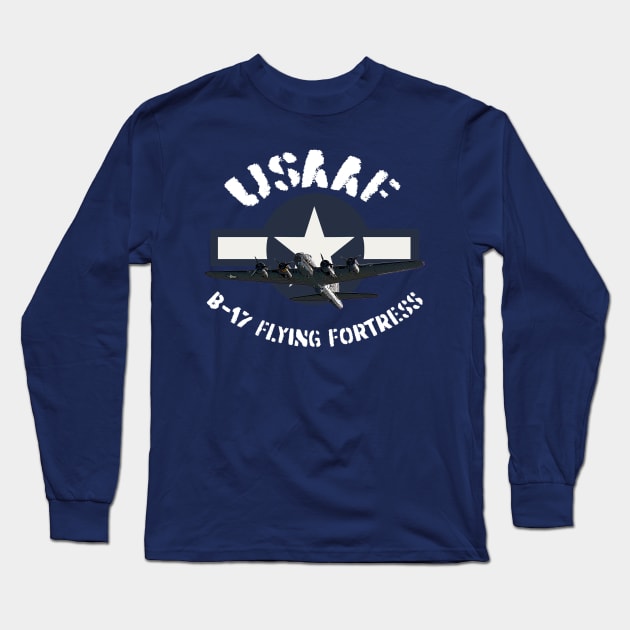 USAAF B-17 Flying Fortress Long Sleeve T-Shirt by BearCaveDesigns